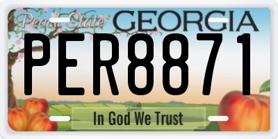 GA license plate PER8871