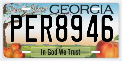 GA license plate PER8946