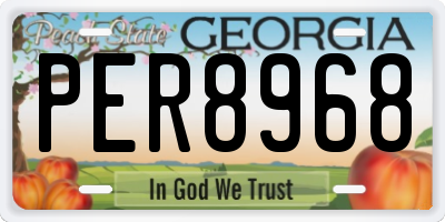 GA license plate PER8968