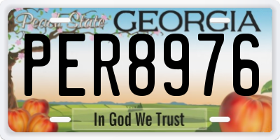 GA license plate PER8976