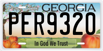 GA license plate PER9320