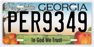 GA license plate PER9349
