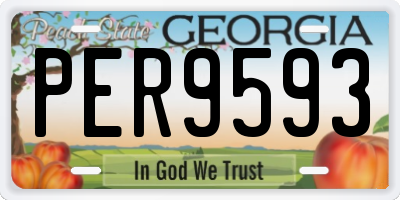 GA license plate PER9593