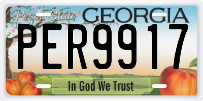 GA license plate PER9917