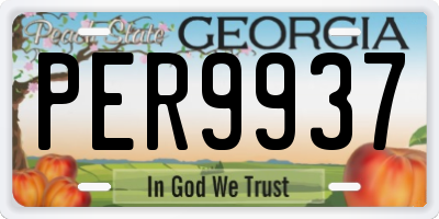 GA license plate PER9937