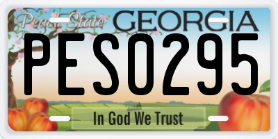 GA license plate PES0295