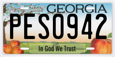 GA license plate PES0942