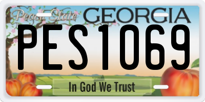 GA license plate PES1069
