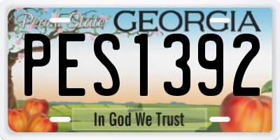 GA license plate PES1392