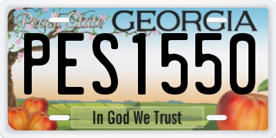 GA license plate PES1550