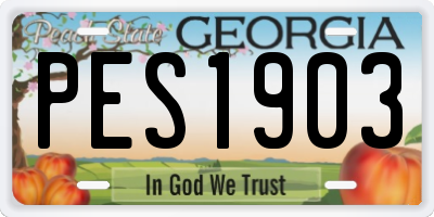 GA license plate PES1903