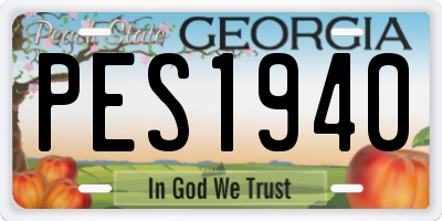 GA license plate PES1940