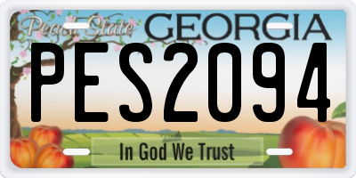 GA license plate PES2094