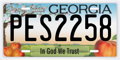 GA license plate PES2258
