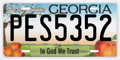 GA license plate PES5352