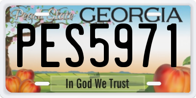 GA license plate PES5971