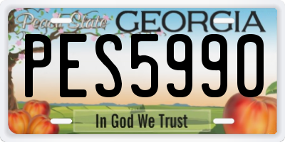 GA license plate PES5990