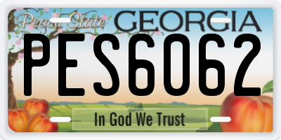 GA license plate PES6062
