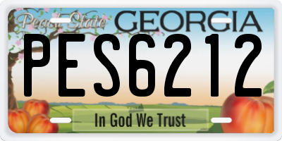 GA license plate PES6212