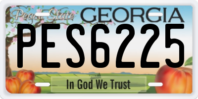 GA license plate PES6225