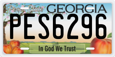 GA license plate PES6296