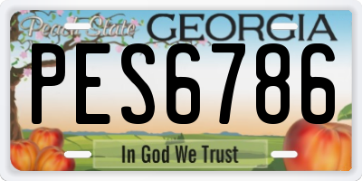 GA license plate PES6786