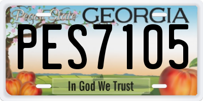 GA license plate PES7105