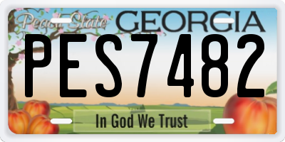 GA license plate PES7482