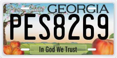 GA license plate PES8269