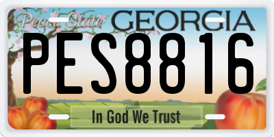GA license plate PES8816