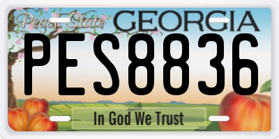 GA license plate PES8836