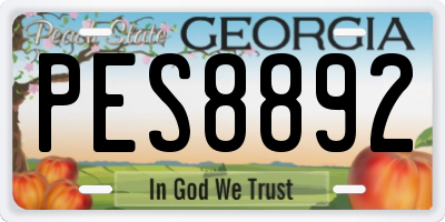 GA license plate PES8892
