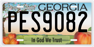 GA license plate PES9082