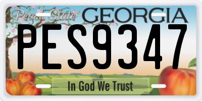 GA license plate PES9347