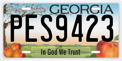 GA license plate PES9423