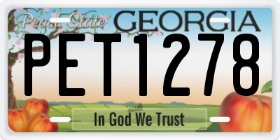 GA license plate PET1278
