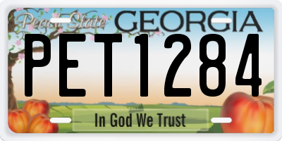 GA license plate PET1284