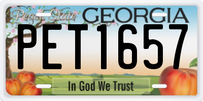 GA license plate PET1657