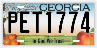 GA license plate PET1774