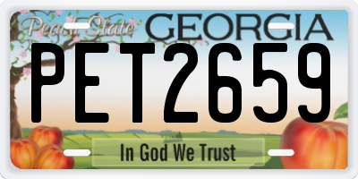 GA license plate PET2659