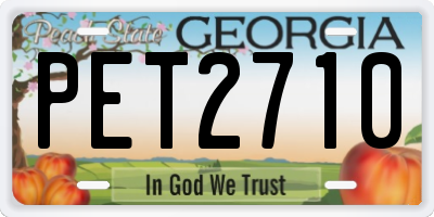 GA license plate PET2710