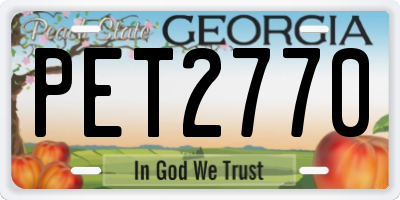GA license plate PET2770