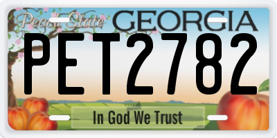 GA license plate PET2782