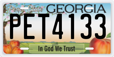 GA license plate PET4133