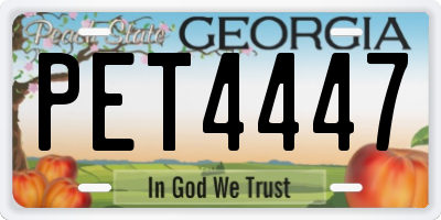 GA license plate PET4447