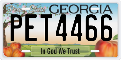 GA license plate PET4466