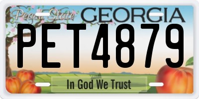 GA license plate PET4879