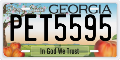 GA license plate PET5595