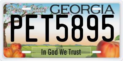 GA license plate PET5895