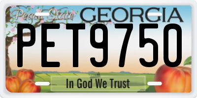 GA license plate PET9750